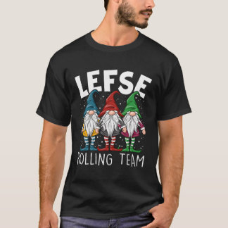 Lefse Making Team Gnome Lover Tomte Baking Rolling T-shirt