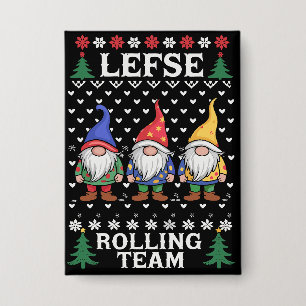 Lefse Rollend Team Kerst Bakken Gnome Kerstmis Button