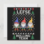 Lefse Rollend Team Kerst Bakken Gnome Kerstmis  Feestdagenkaart (Voorkant)