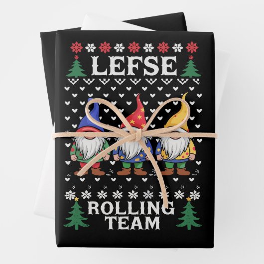 Lefse Rolling Team Christmas Baking Gnome Xmas Inpakpapier Vel (In situ)