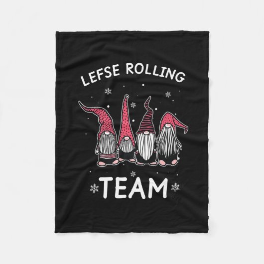 Lefse Rolling Team God Jul Gnome geeft kerstmis Fleece Deken (Voorkant)