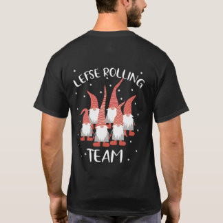Lefse Rolling Team God Jul Gnome Tomte Xmas Santa T-shirt