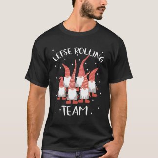 Lefse Rolling Team God Jul Gnome Tomte Xmas Santa T-shirt