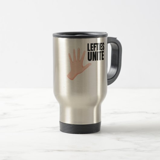 Lefties Unite left Handty Gift Reisbeker (Voorkant rechts)