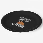 Leftovers Are For Quitters Funny Thanksgiving Turk Papieren Bordje (Gekanteld)
