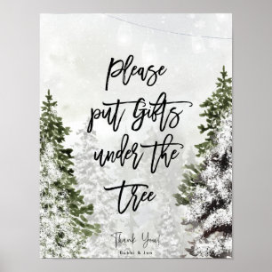 Leg cadeaus onder het kerstboom poster