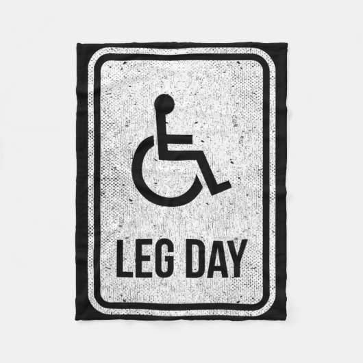 Leg Day Funny Handicap Workout Outfit Distressed G Fleece Deken (Voorkant)
