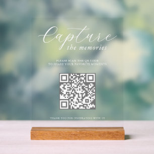 Leg de Herinneringen Vast Trouwfoto QR-code Acryl Bord