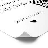 Leg de Liefde Bruiloft QR Code Kaart Fotobord vast Poster (Hoek)