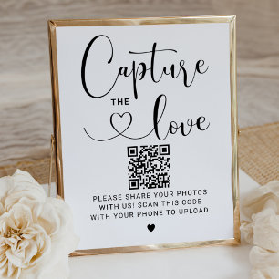 Leg de liefde moderne script QR-foto vast Poster