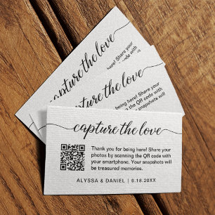 Leg de liefde QR code bruiloft foto delen vast Informatiekaartje