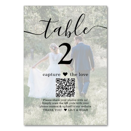 Leg de Liefde QR Code Licht 2 Fotobruiloft vast Kaart (Voorkant)