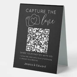 Leg de liefde QR code zwart chique moderne bruilof