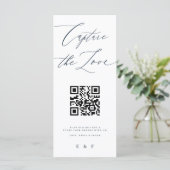 Leg de liefde vast | Blauw-wit monogram fototeken Menu (Staand voorkant)