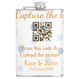 Leg de liefde vast voeg QR scan toe upload afbeeld Heupfles
