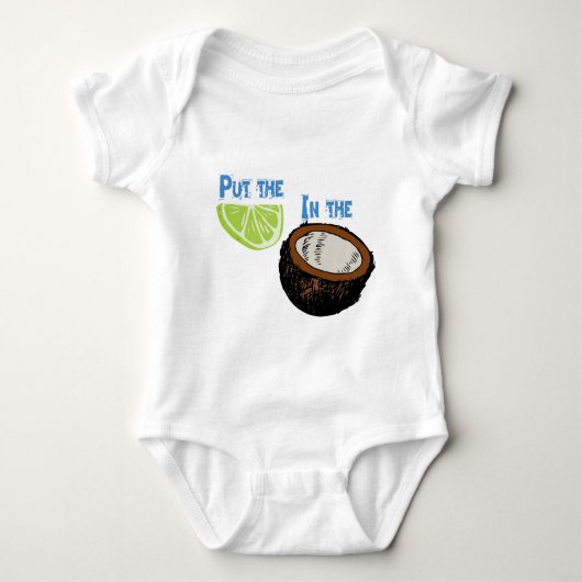 Leg de limoen in de kokosnoot. romper (Voorkant)