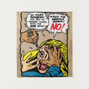 "Leg de naald neer!" Wandbekleding Wandkleed