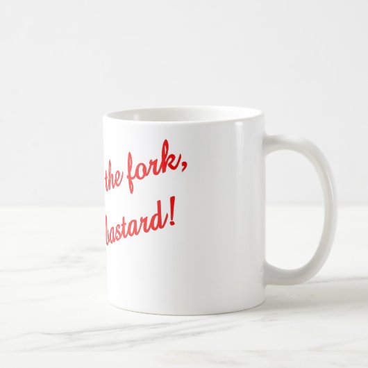 Leg de vork neer koffiemok (Rechts)