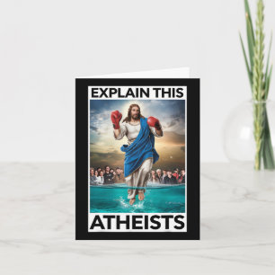 Leg deze atheïsten uit Jezus Bokshandschoenen Grap Kaart
