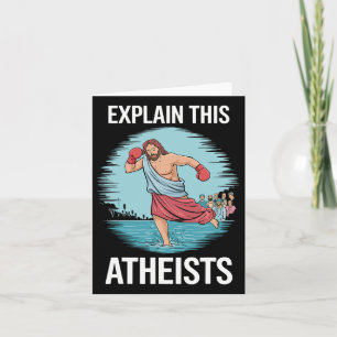 Leg deze atheïsten uit Jezus Bokshandschoenen Grap Kaart