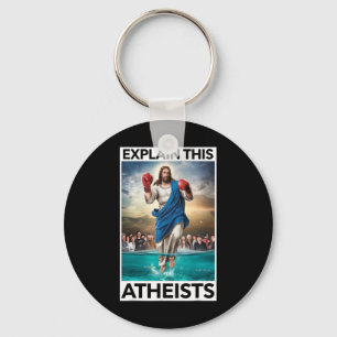 Leg deze atheïsten uit Jezus Bokshandschoenen Grap Sleutelhanger