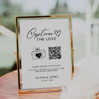 Leg het liefde QR-codeteken vast, minimalistisch Kaart