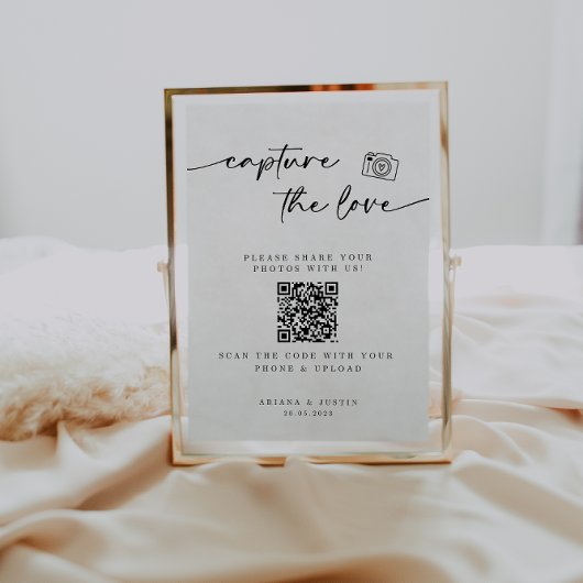 Leg het Love Wedding-teken vast met QR-code Poster
