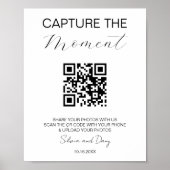 Leg het moment QR Code Wedding Minimal Foto vast Poster (Voorkant)