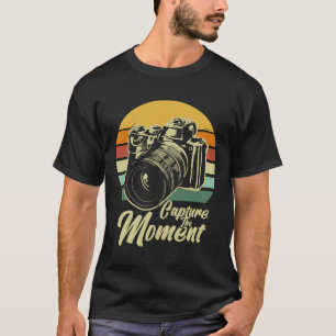 Leg het moment vast Retro camerafoto T-shirt