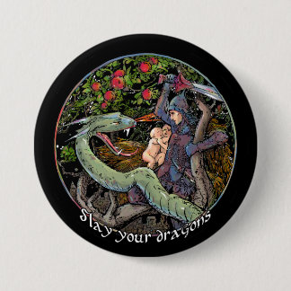 Leg je draken neer, Gift voor Jordan Peterson fans Ronde Button 7,6 Cm