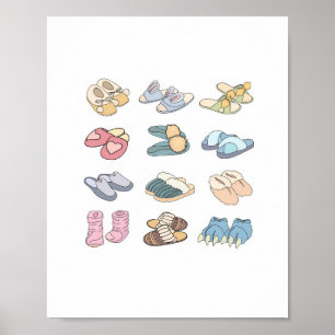 leg je voeten omhoog, pantoffel thema poster