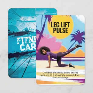 Leg Lift Pulse Fitness Kaart met Blauwe Achterkant