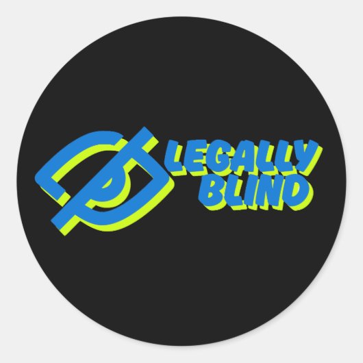 Legaal blinde zwarte Sticker (Voorkant)