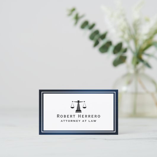 Legaal lijst van elegant blauw metaal visitekaartj visitekaartje (Staand voorkant)