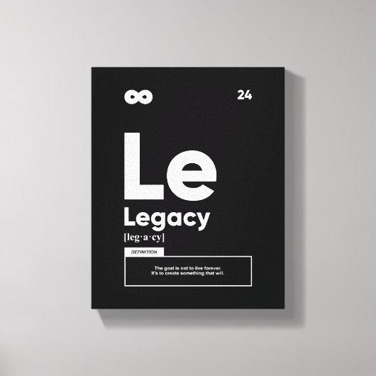 Legacy Definition | Motivatie Quote Wall Art Canvas Afdruk (Voorkant)