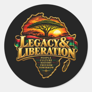 Legacy en Bevrijding Afrika Embleem Ronde Sticker