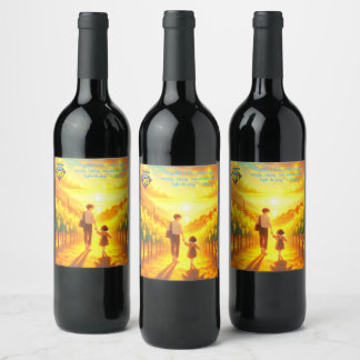 Legacy in Every Sip – Vader & Kind Wijngaard Zon Wijn Etiket