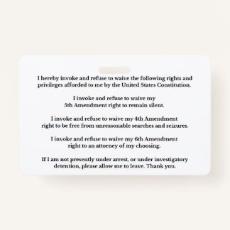 Legal Rights And Privileges Card Badge