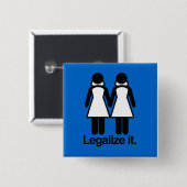 LEGALIZE LESBIAN WEDDINGS VIERKANTE BUTTON 5,1 CM (Voorkant /achterkant)