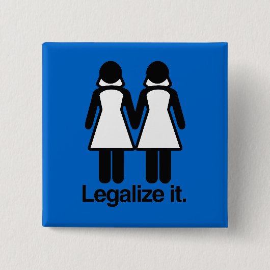 LEGALIZE LESBIAN WEDDINGS VIERKANTE BUTTON 5,1 CM (Voorkant)