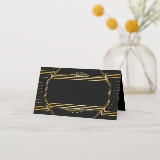  legant Art Deco Black Gold Wedding (Voorkant)