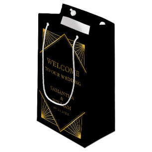 legant Art Deco Gold Wedding Welkom Klein Cadeauzakje