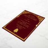 legant Border & Ganesh Indian Wedding Folie Uitnodiging (Gedraaid)