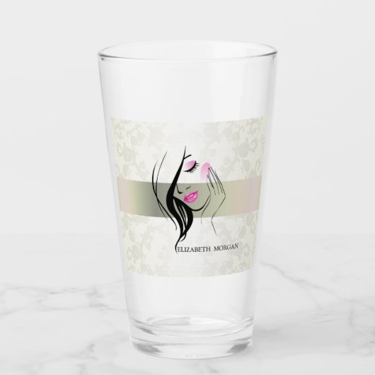  legant, chic, kant, meisje Silhouette Glas (Voorkant)