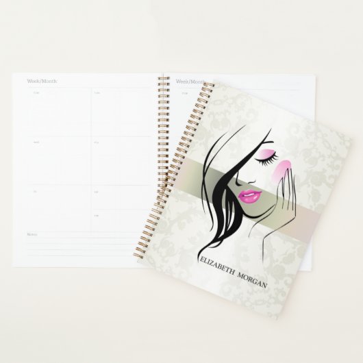  legant, chic, kant, meisje Silhouette Planner (Display)