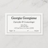 Legant en platte stof, met drievoudige lijn rand afsprakenkaartje (Voorkant)