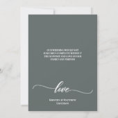legant Floral Grey Modern Wedding Bedankkaart (Achterkant)