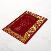 legant Indian Mughal 1608 Wedding Folie Uitnodiging (Gedraaid)