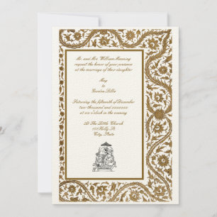  legant Indian Mughal 1608 Wedding Kaart