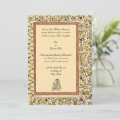 legant Indische Floral Wedding Kaart (Staand voorkant)